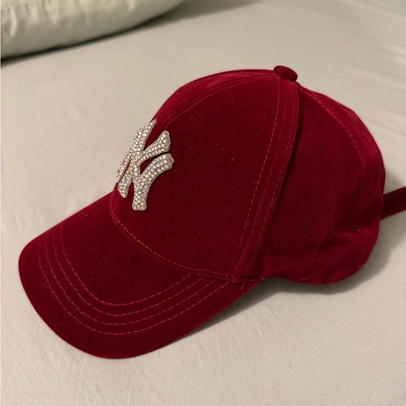 Red Cap with Rhinestone Logo - Picture 2 of 3